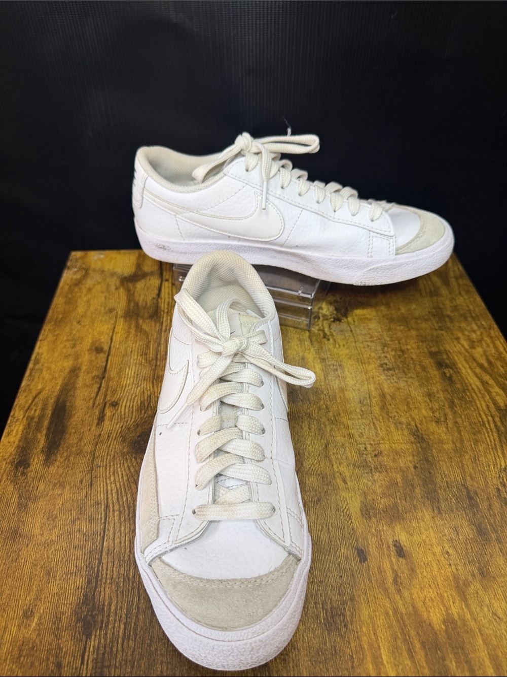 Nike Kids White Leather & Suede Low-Top Sneakers